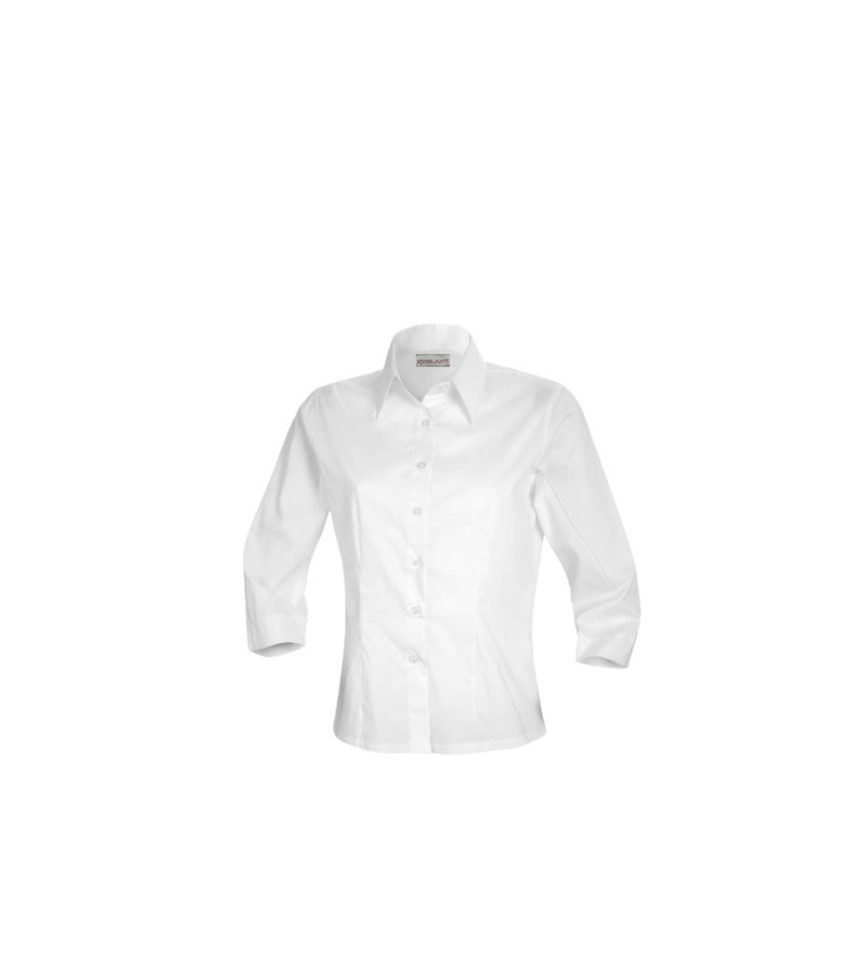 Camicia-bianca- donna-manica-3/4-cotone-elasticizzato-per-camerieri-sala