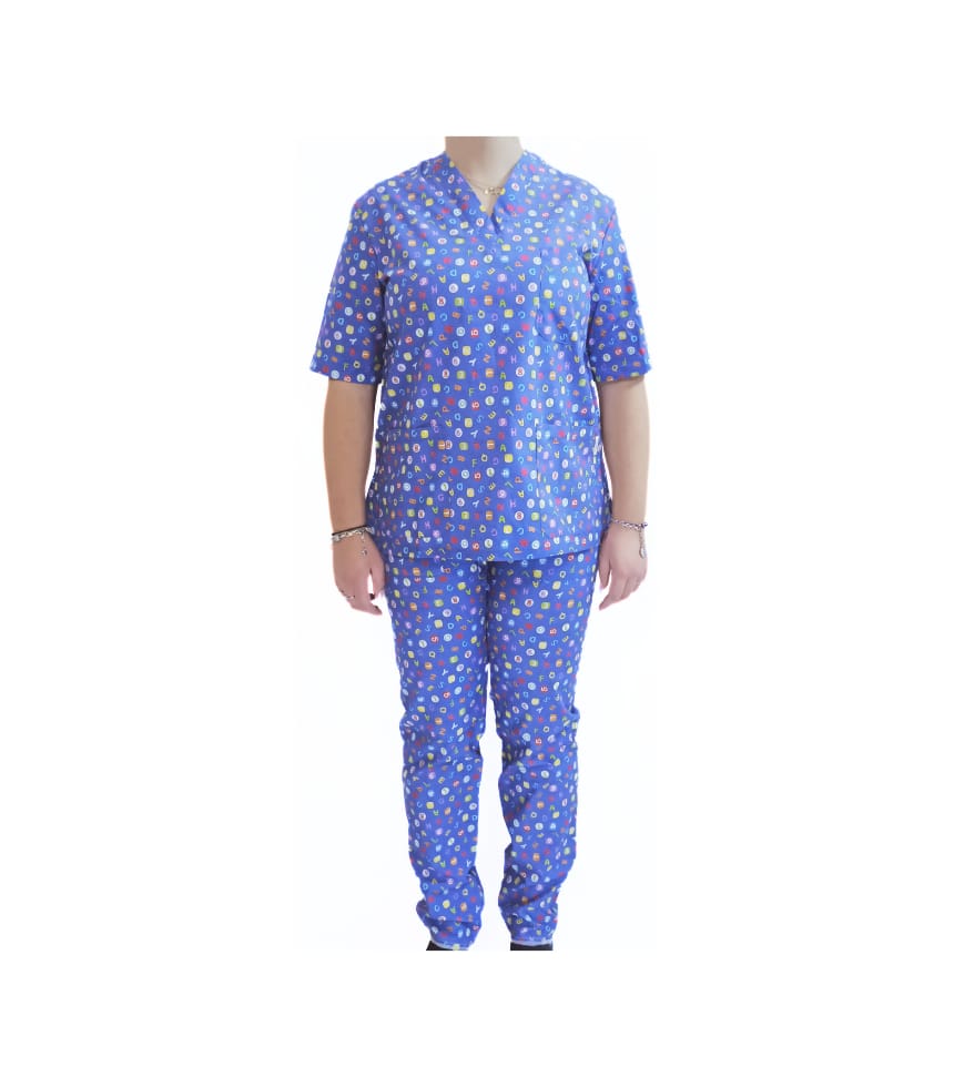 Completo-medicale-casacca-e-pantalone-unisex-fantasia-blu