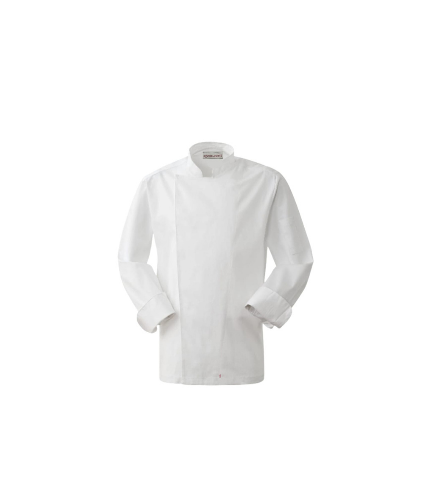 Giacca-bianca-cuoco-con-bottoni-automatici-100%cotone