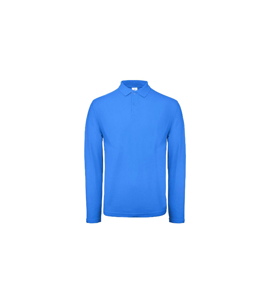 Polo-azzurra-manica-lunga-100%-cotone