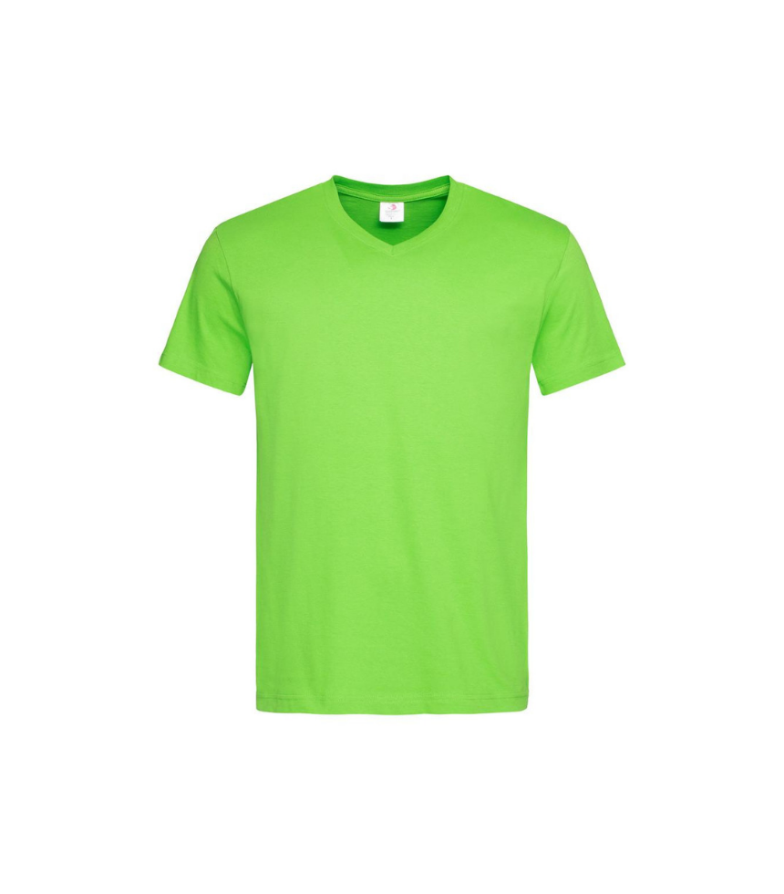 Polo-verde-scollo-a-V-cotone-100%