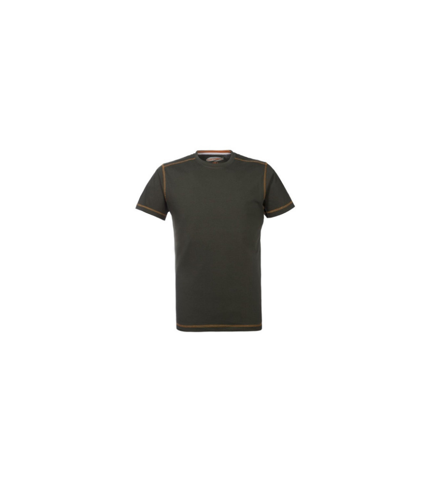 T-shirt-verde-militare-cotone-con-profili-in-contrasto-modello-liz