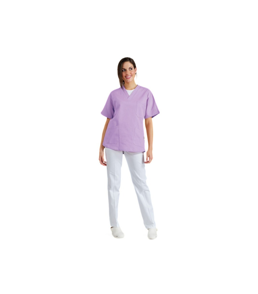 Casacca medicale scollo a V Unisex Lilla