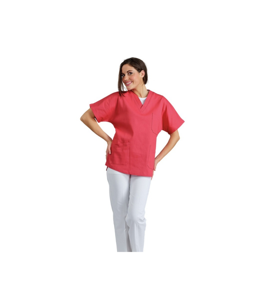 Casacca medicale scollo a V Unisex Fragola