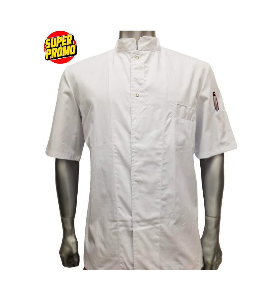 Giacca mezza manica bianca per Pizzaiolo/Aiuto cuoco