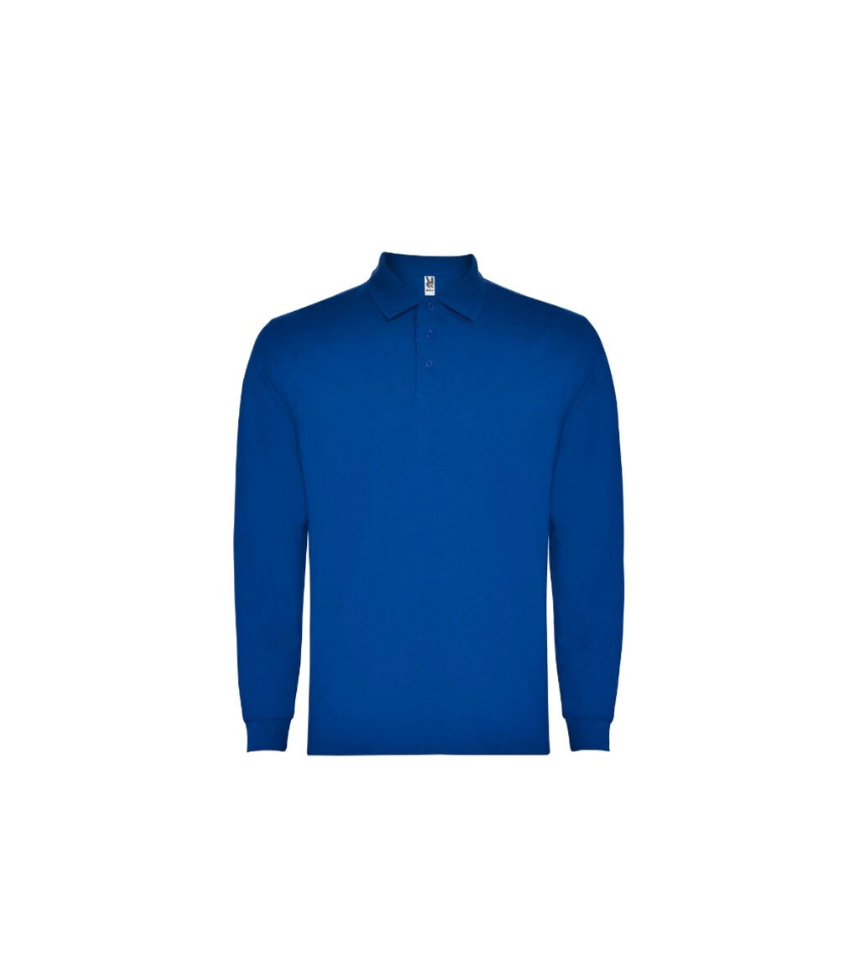 Polo-blu-royal-manica-lunga-100%-cotone